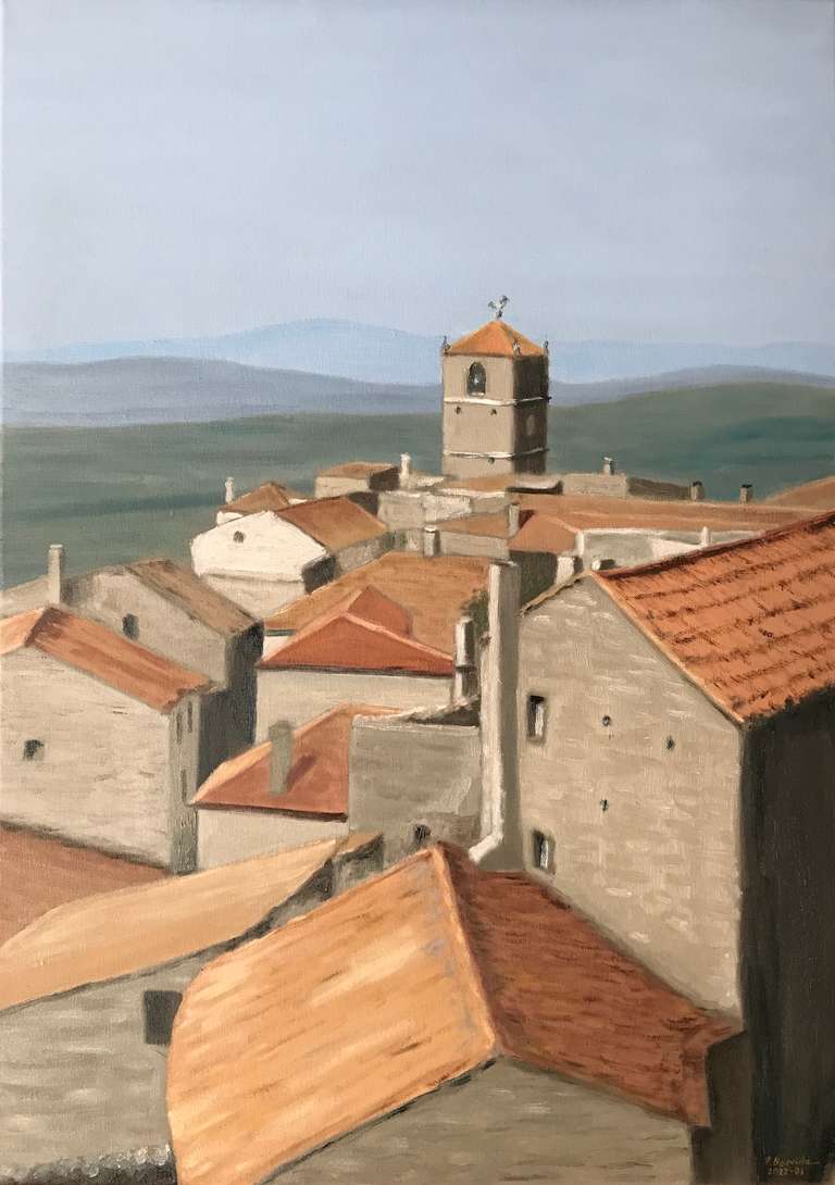 The village of Monsanto, Idanha-a-Nova. 70 cm x 50 cm, March 2022