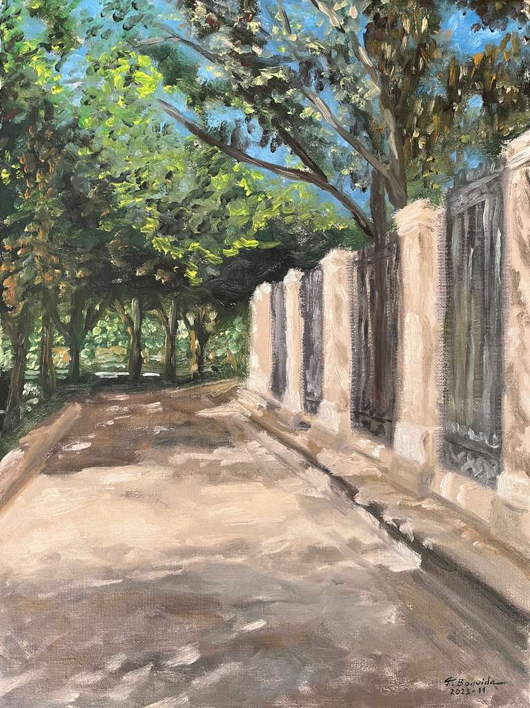 Paseo del Prado, Madrid. 40 cm x 30 cm, November 2023