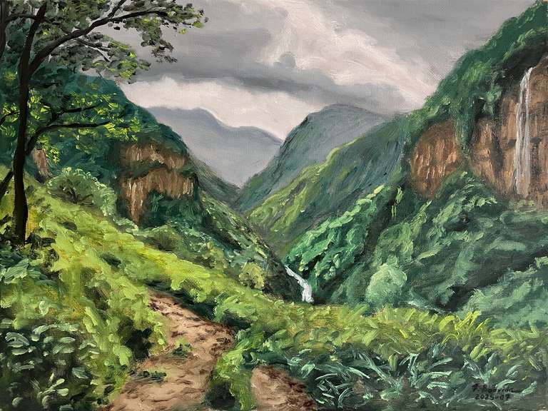 Mountain path. 30 cm x 40 cm, July 2025