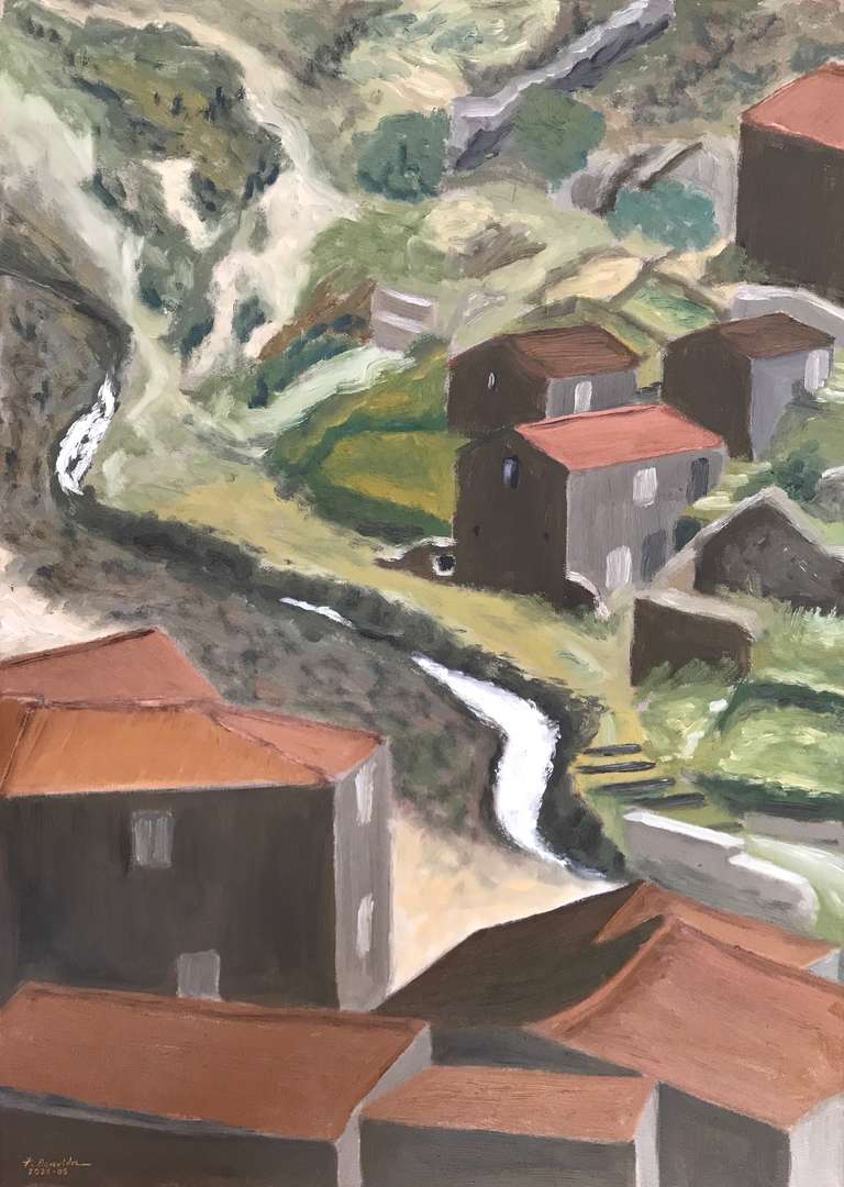 Creek in the hamlet of Candal. 70 cm x 50 cm, July 2022