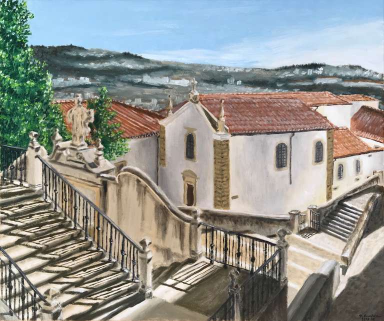 Minerva stairs and view of St. Anthony chapel. 50 cm x 60 cm, December 2019