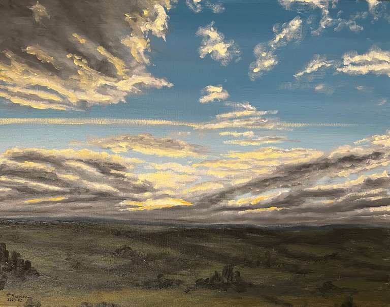 Grey sky. 40 cm x 50 cm, February 2023