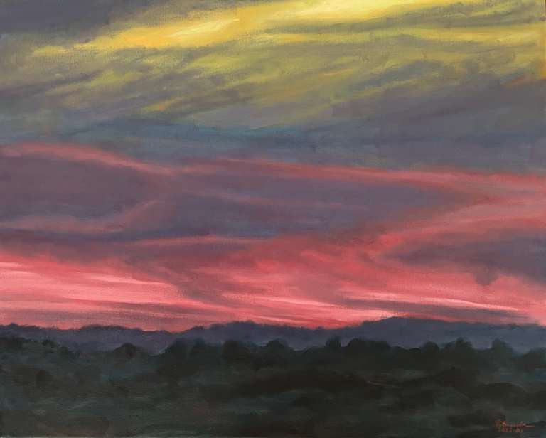 Purple sky. 40 cm x 50 cm, March 2023
