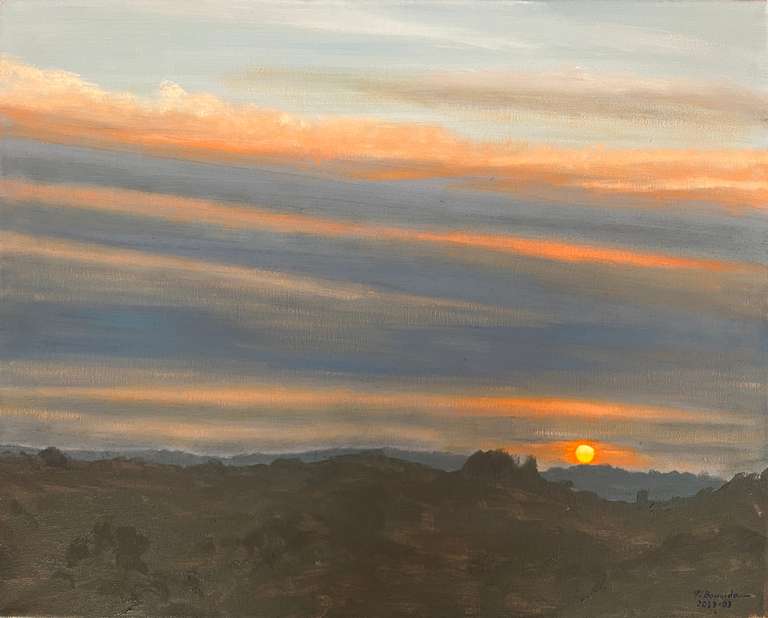 Grey-blue sky. 40 cm x 50 cm, March 2023