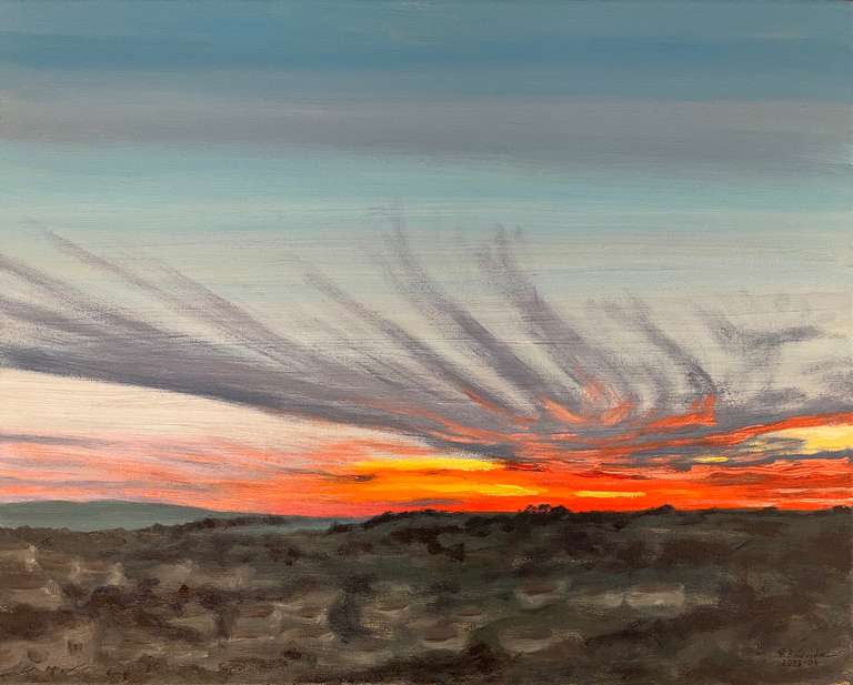 Burning sky. 40 cm x 50 cm, April 2023