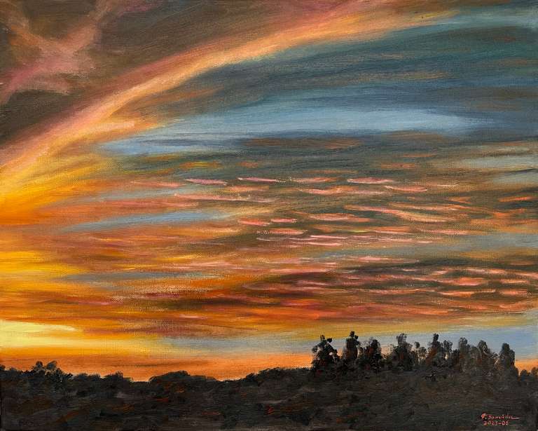 Brownish sky. 40 cm x 50 cm, June 2023