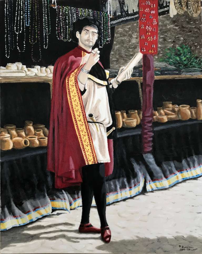Óbidos medieval fair - The squire. 50 cm x 40 cm, September 2018