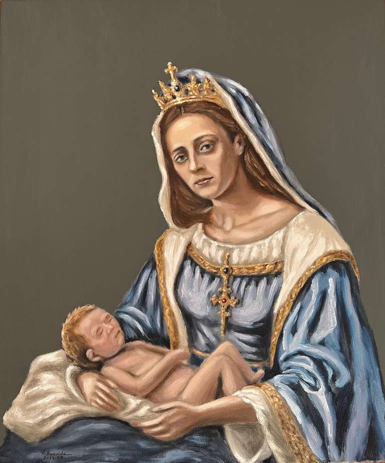 Saint Queen Isabel of Portugal. 60 cm x 50 cm, September 2024