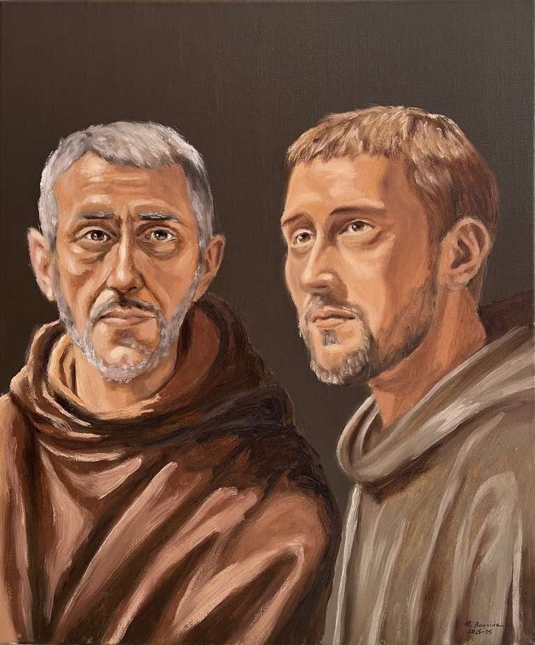 St. Francis and St. Anthony. 60 cm x 50 cm, May 2025