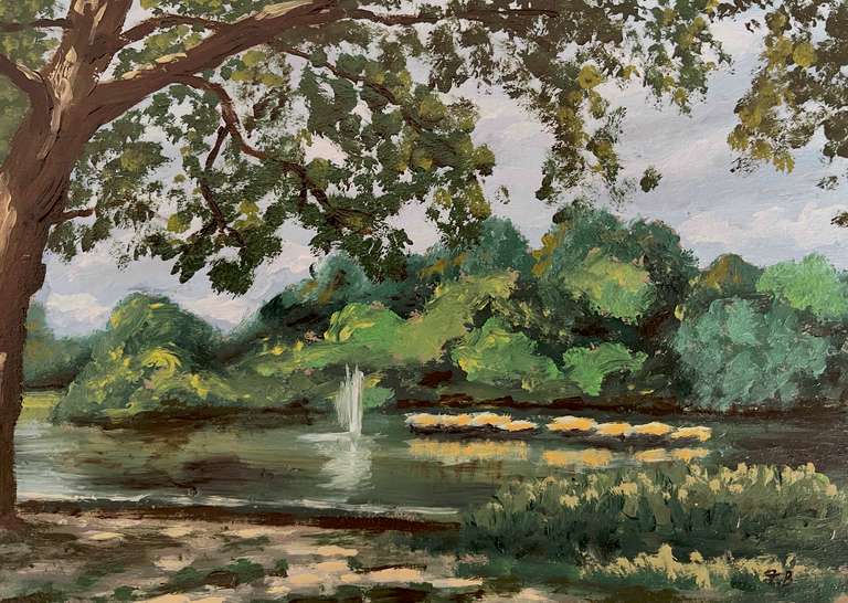 St. James's Park, London. Oil on wood, 15 cm x 21 cm