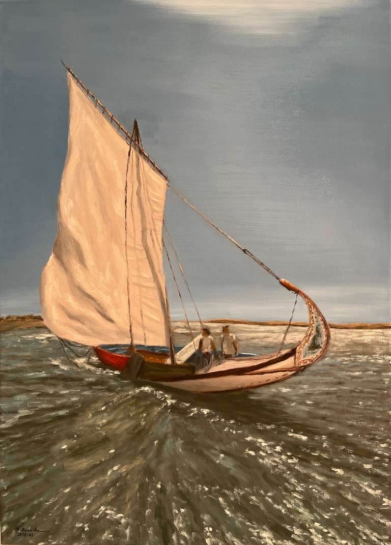 Moliceiro boat. 70 cm x 50 cm. 1000 Euros