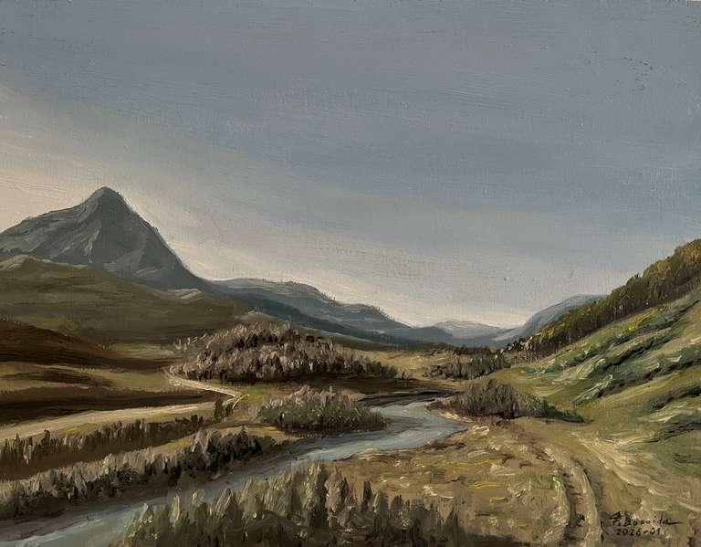 Valley. 23 cm x 30 cm. 75 Euros