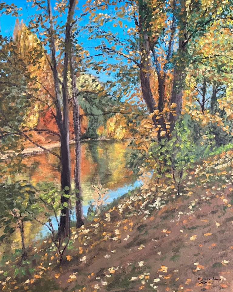 The Danube, in Vienna. 50 cm x 40 cm